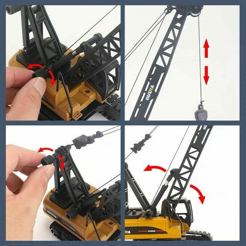 1:50 Alloy Engineering Vehicle Metal Truck Diecast Crawler Crane Model Kids Toy - Picture 4 of 12