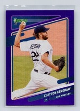 2021  Donruss #105b Clayton Kershaw Variation Los Angeles Dodgers Purple