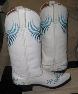 Road-Wolf-Western-White-Women-039-s-Leather-boot-6003-Size-6-NEW