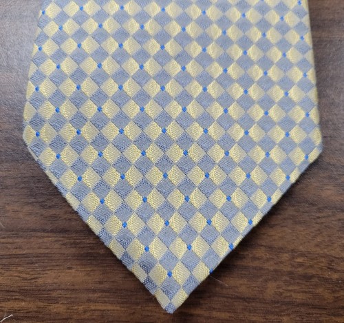 Dockers Silk Mens Neck Tie Geometric Mini Square Silver Gold Blue - NEW - Picture 2 of 6