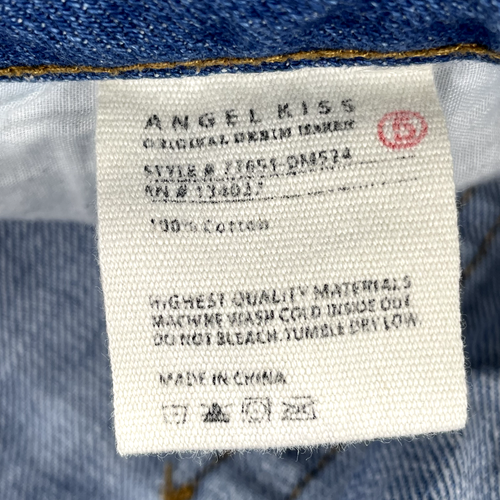 Angel Kiss Size 5 Girls Jeans High Rise Distress Blue - Picture 6 of 8