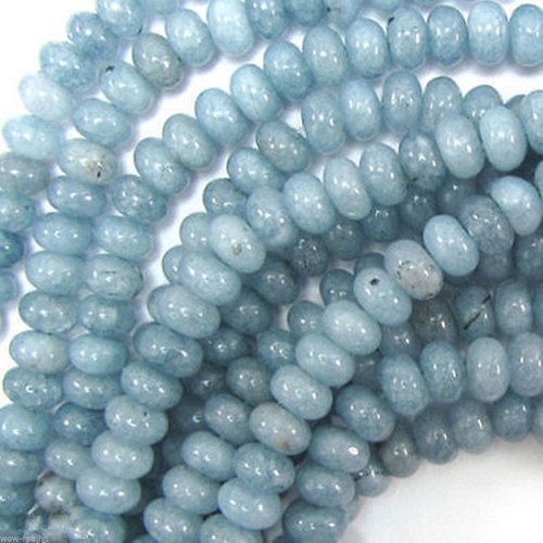 Natural 5X8mm Blue Aquamarine Jade Gemstone Abacus Loose Beads 15 Inch - Picture 2 of 6