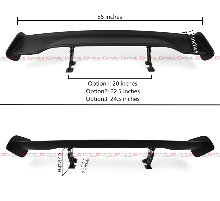 Universal 53 Black Color Adjustable stale GT-Style Rear Wing