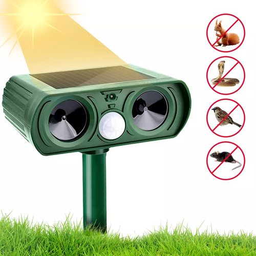 2 PK Animal Repeller Ultrasonic Solar Power Outdoor Pest Cat Mice Deer Sensor US - Picture 8 of 14