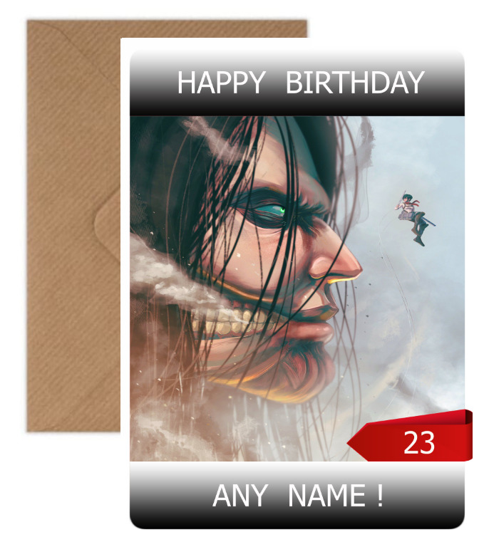 Attack of the Titans Anime Personalised Birthday Card-Photo Print or Poster