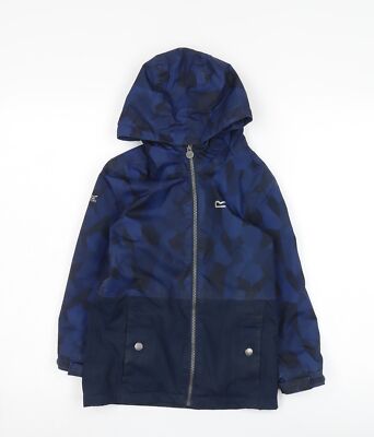 Regatta Parka Jacke Jungen blau 5 Jahre Kapuze wasserdicht