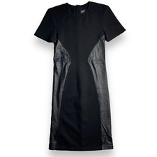 Alexander McQueen Black Leather Stretch Dress Size XS-S