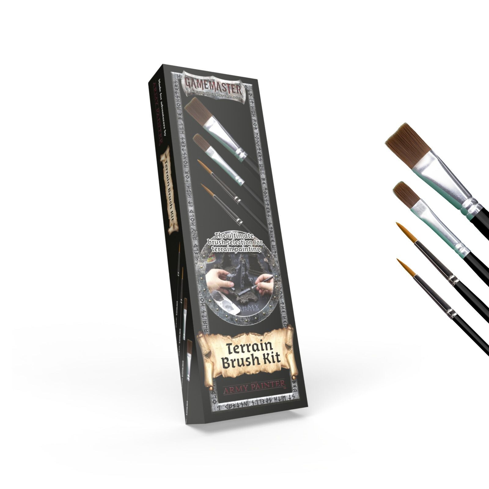 Army Painter Game Master Terrain 4 Piece Brush Kit For Terrain Painting - GM4006