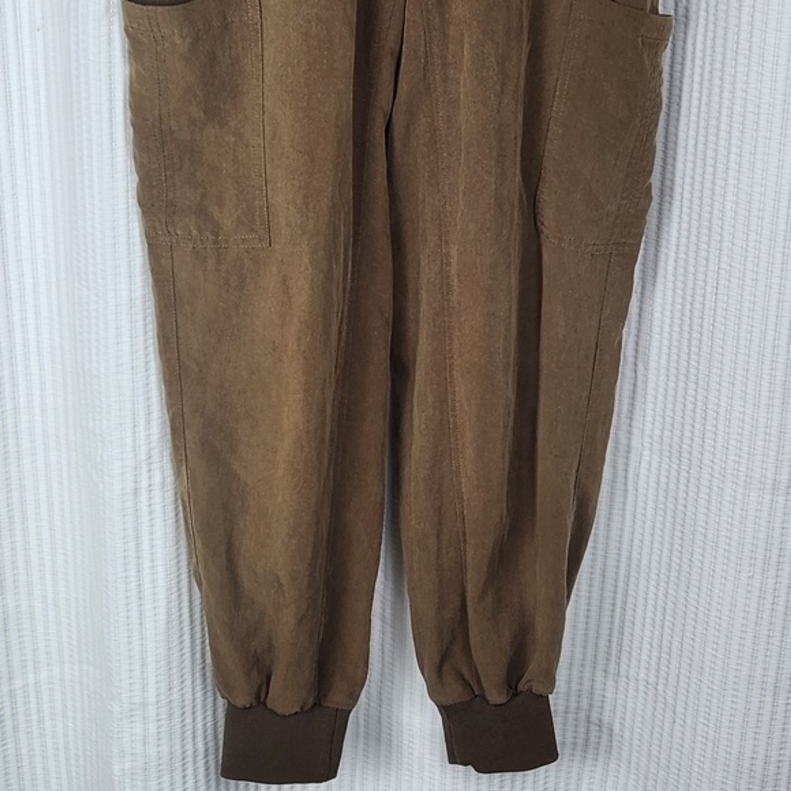 Anthropologie Maeve Pants XSmall Army Green Brown Cuffed 6 pockets