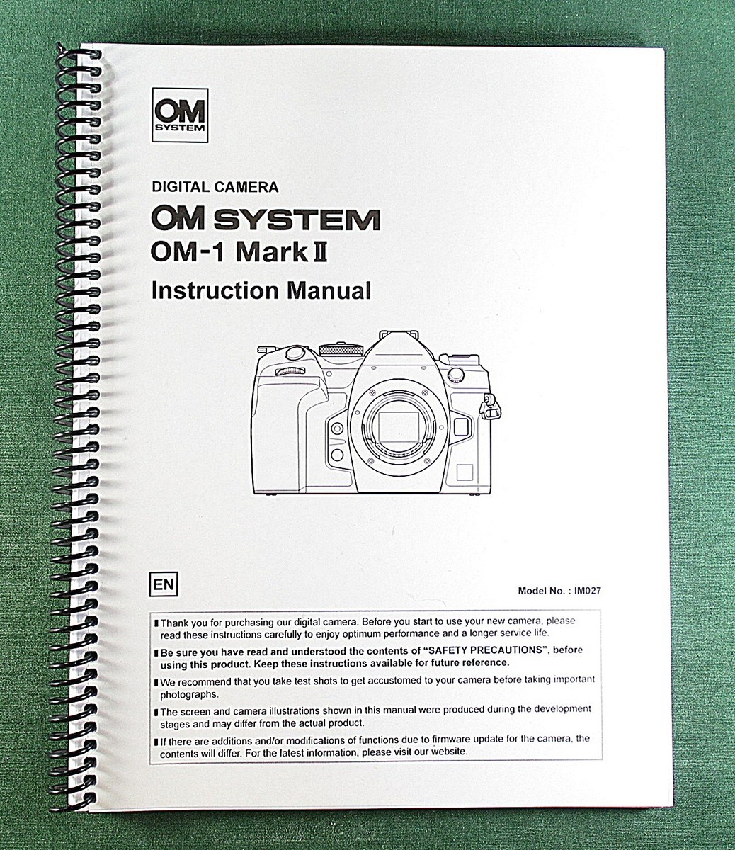 Olympus OM-1 MKII Instruction Manual: 566 Pages & Protective