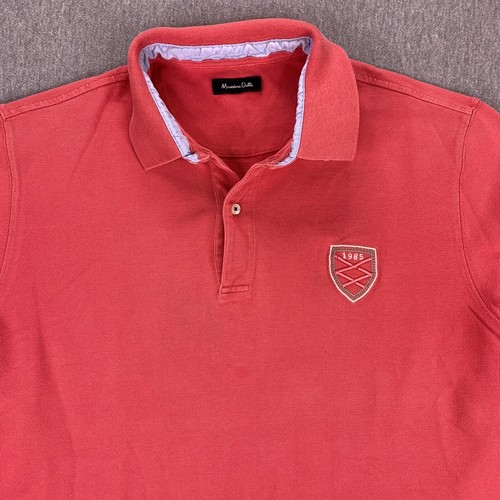 MASSIMO DUTTI Golf Polo Mens Size Large 40 Short Sleeve Shirt Pink Casual Summer - Picture 2 of 8