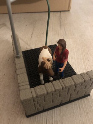 Schleich Pferde   Set Schleich Pferd Pony Mit Reiter & Sattel & Waschplatz