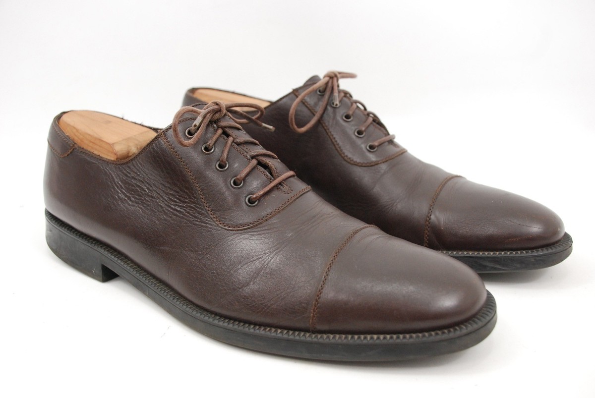 Men A. Testoni Basic Brown Leather Cap Toe Oxfords 10 M A.TESTONI Men main image 4