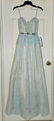 Brand New Bee Darlin Women's Strapless Aqua Tulle Party/Prom Dress Size 11/12 