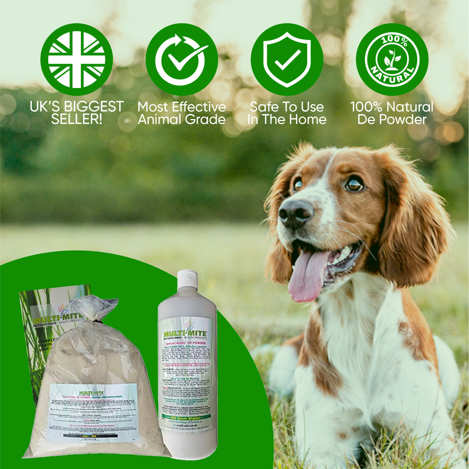 Diatomaceous Earth 1KG and Shaker FEED Grade Parasite Powder Red Mite