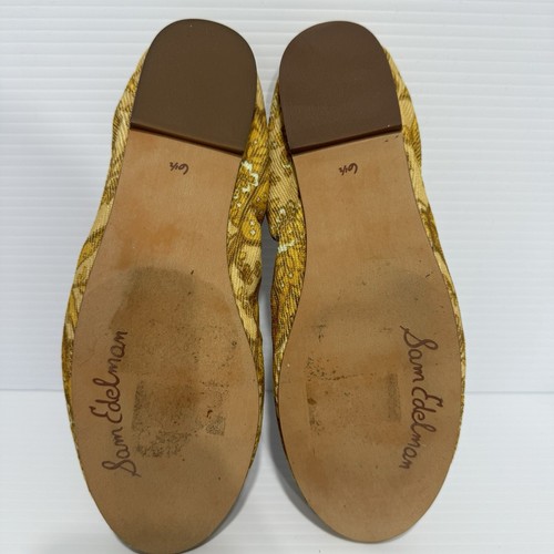 Sam Edelman Felicia Yellow Floral Flats Size 6 1/2 - Picture 9 of 11