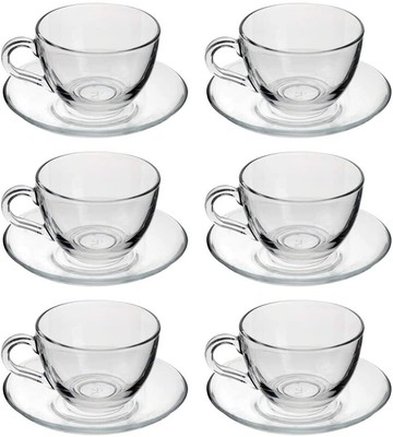 Pasabahce Dajar 6er Set 97948 Teegläser-Set Cup 12-Teilig mit Unterteller