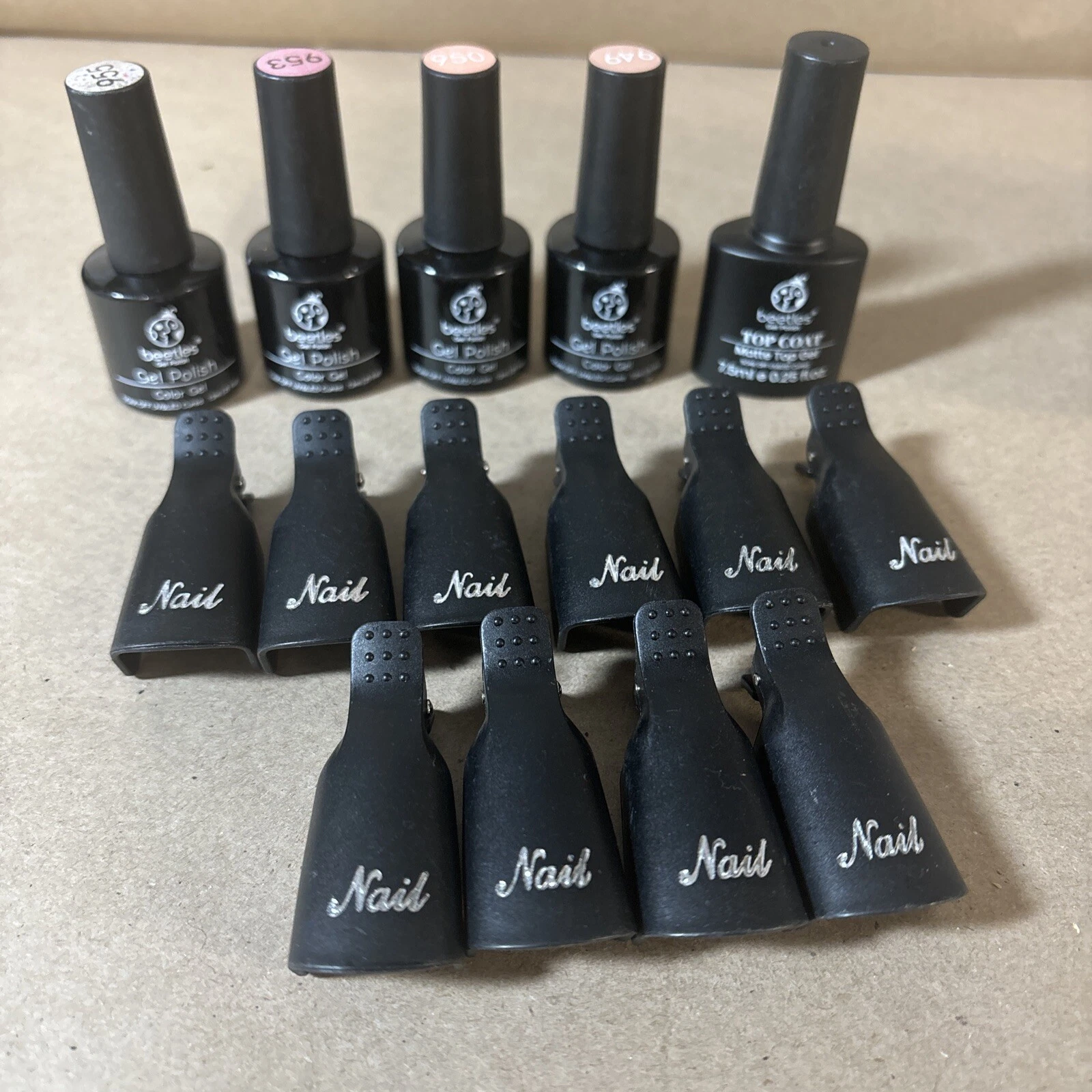 Beetles 5 Pcs 7.3-7.5 No Wipe Gel Top Coat and Gel Polish - Shine Finish Nails