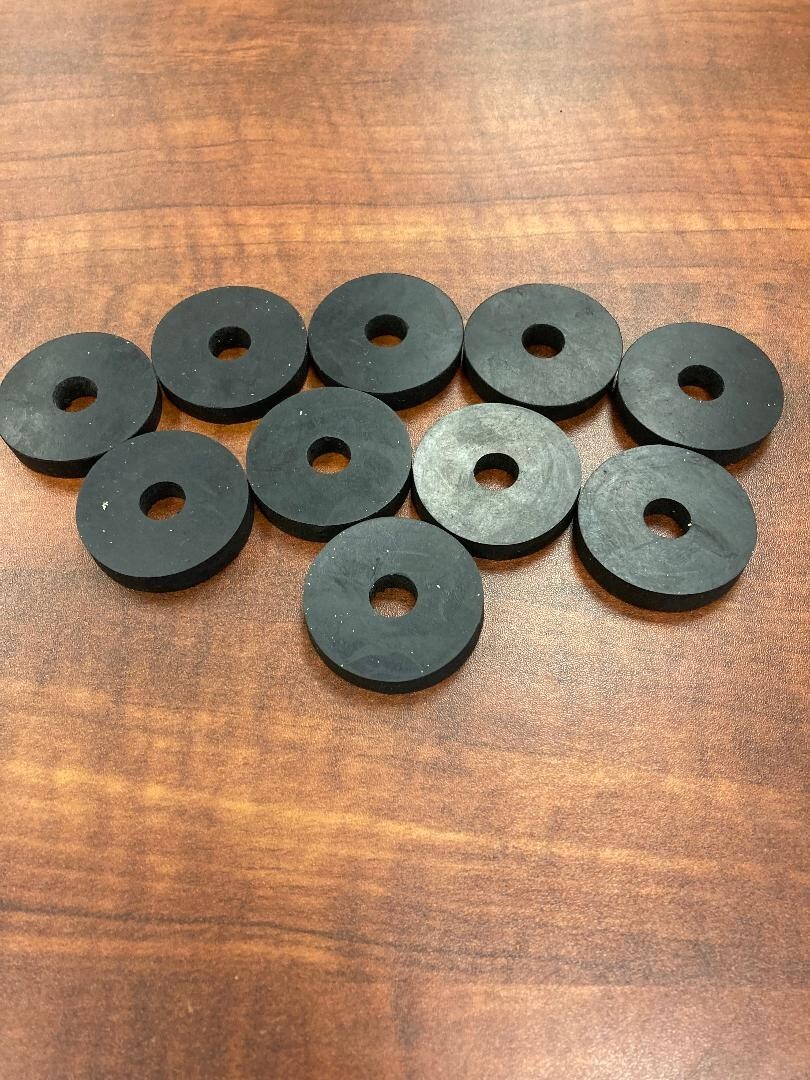 Neoprene Rubber Washer Spacer 13/8" OD x 3/8" ID x 1/4" thick 10 Pack