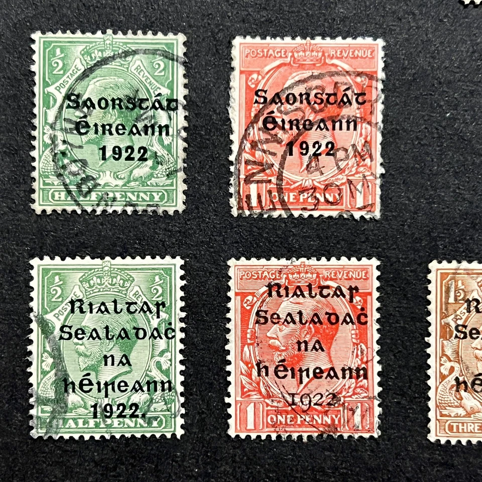 РЕДКИЙ 1922 ИРЛАНДИЯ КРАСНЫЙ/ЧЕРНЫЙ НАДПЕЧАТКА МАРКИ ЛОТ ИЗ 13 ВСЕ РАЗНЫЕ - Изображение 2 из 4