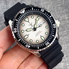 20ATM 41mm Tandorio Black White Dial Sapphire NH36A Automatic Diving Mens Watch