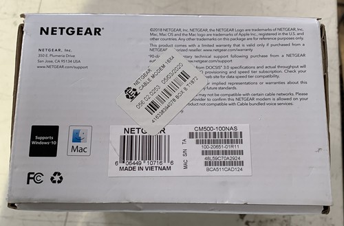 NETGEAR CM500-100NAS DOCSIS 3.0 Cable Modem, Max download speeds 686Mbps - Picture 7 of 8