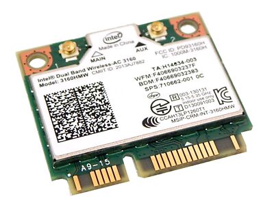 HP 710662-001 Intel Dual Band Wireless-AC 3160HMW Bluetooth WiFi Card Wlan BT...