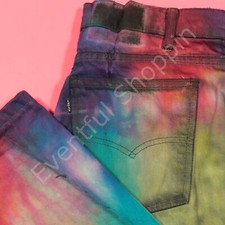 Vintage 80s Levis Mod Bell Bottom Jeans Mens 30 Tie Dye Flare Scovill Zip