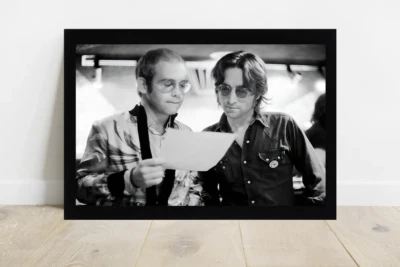 Elton John And John Lennon Photo Poster- Vintage Print- Rare Photography-1134