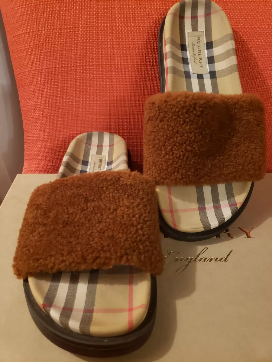Real fur shop sandals