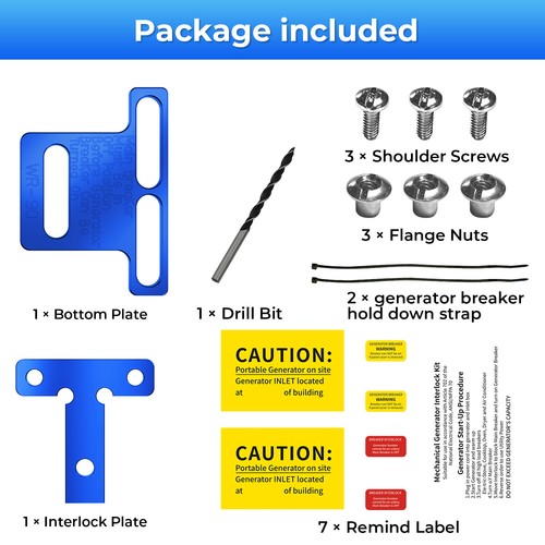 Generator Interlock Kit For Eaton /Cutler Hammer 100 Amp Panel Main Breaker Set - Picture 2 of 15