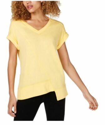 yellow asymmetrical top