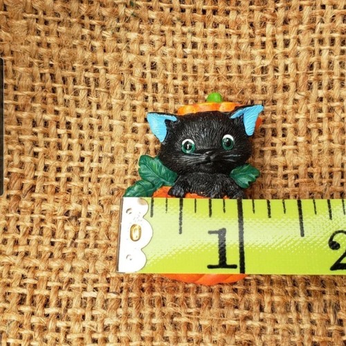 Cute Halloween Pins Black Cat In Pumpkin And Ghost Vintage Brooches - Picture 7 of 10