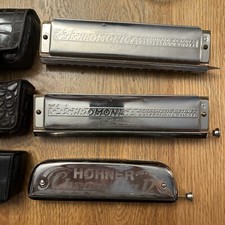M. HOHNER Harmonica Germany Lot Of 3 64 Chromonica, Chrometta 12 As Is
