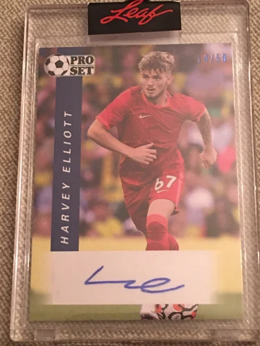 HARVEY ELLIOTT 2022 LEAF PRO SET SOCCER AUTOGRAPH #14/50 LIVERPOOL ENGLAND