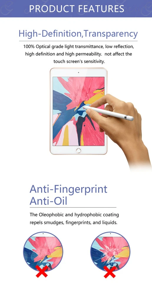 Apple iPad Tempered GENUINE GLASS 3mm Screen protector iPad 7th gen Pro Air Mini - Image 4 of 4