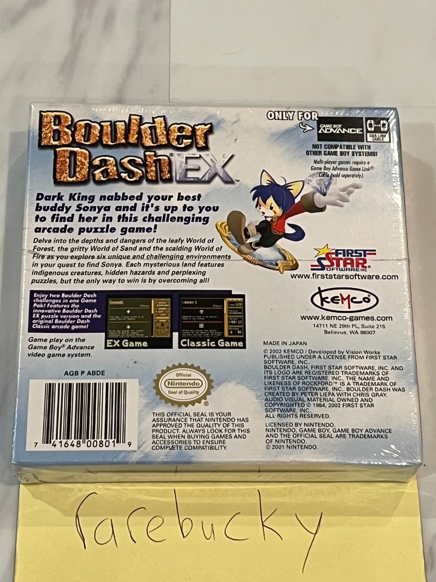 Boulder Dash EX (Game Boy Advance) NEW SEALED H-SEAM