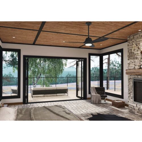 Hunter Fan 52 inch Casual Black Indoor/Outdoor Ceiling Fan with Light and Remote - Picture 4 of 11