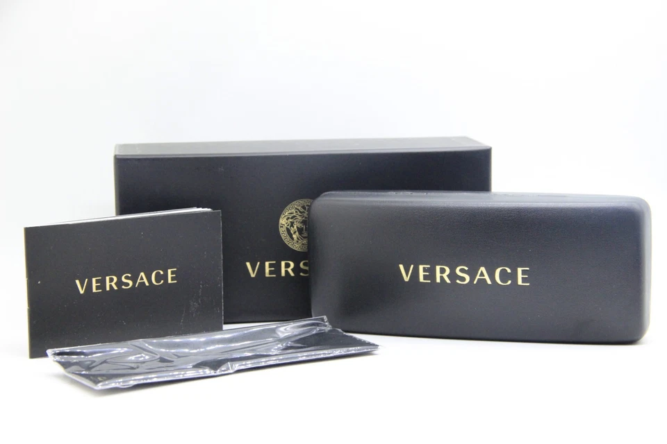 NEW VERSACE BLACK AUTHENTIC EYEGLASSES SUNGLASSES CASE W/CLOTH