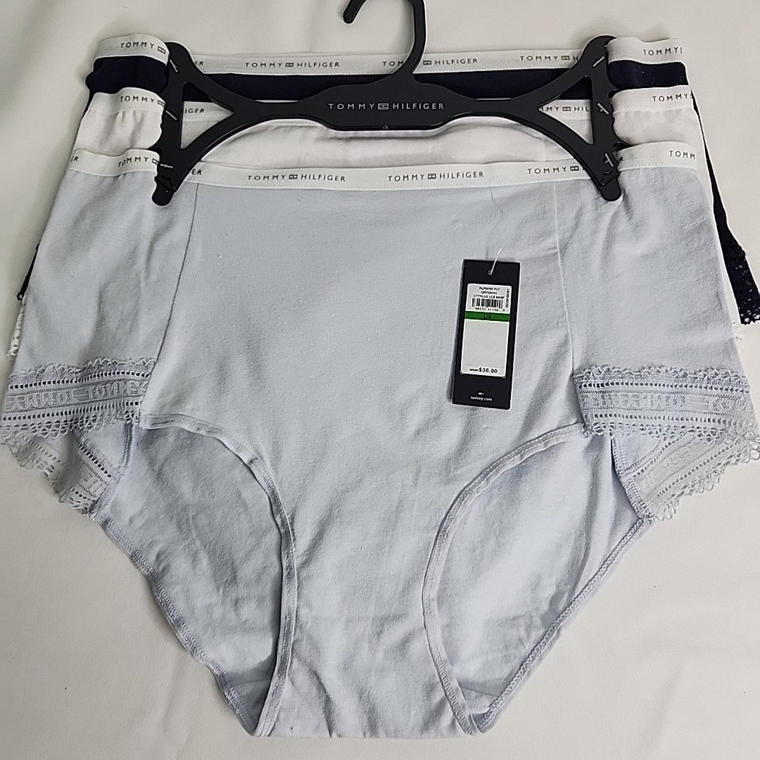 Tommy Hilfiger 3-Pair Women's Lace Briefs Underwear Panties Cotton Large