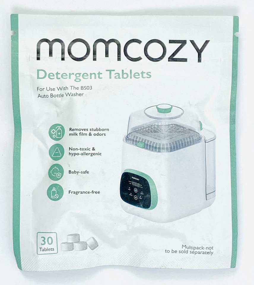 Comprimidos detergente para lavadora de botellas automática Momcozy 120 unidades Foto 2 de 4