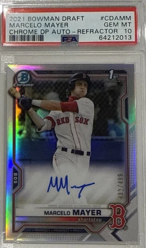 2021 Bowman Chrome Marcelo Mayer 1st Refractor Auto /499 PSA 10 RC Rookie Card