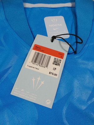 NEW Nike NOCTA Turks and Caicos Soccer Jersey Blue Glow Size Men's