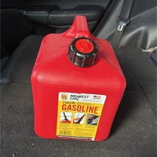 Midwest Can 2 Gallon Gasoline Fuel Can, Red Plastic Gas Can, MPN 24810