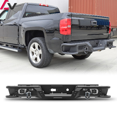 Steel Rear Bumper For 2007-2018 Chevy Silverado 1500 w/Pot Light