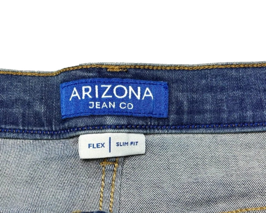 Arizona Jean Co Hombres 36 Flex Calce Ajustado Denim Pantalones Cortos Azul Corte Dobladillo Crudo Informal Foto 2 de 4