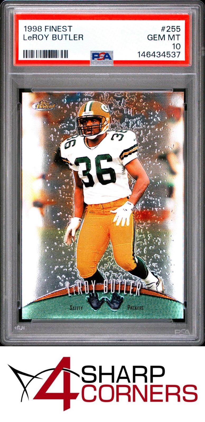 1998 FINEST #255 LeROY BUTLER PACKERS HOF POP 1 PSA 10