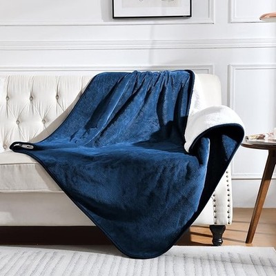 Yaning Waterproof Blanket for Sofa/Bed, Pee Proof Pet Blanket, Reversible, Blue