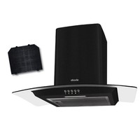 Abode Glass Cooker Hood Black Vented 60cm Curved with 3 Speeds AGCH6031B