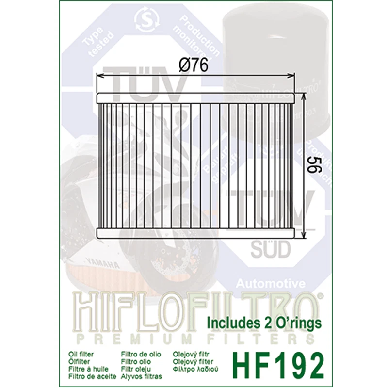Paquete de 3 filtros de aceite Hiflofiltro HF192 Triumph Speed Triple 900, Trident 750 Foto 2 de 2